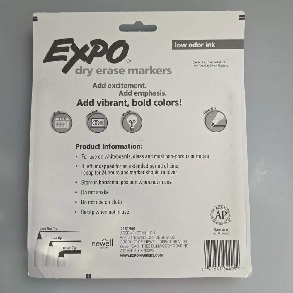 EXPO Dry Erase Markers, Intense Colors- 10‎ Markers - Fine Tip